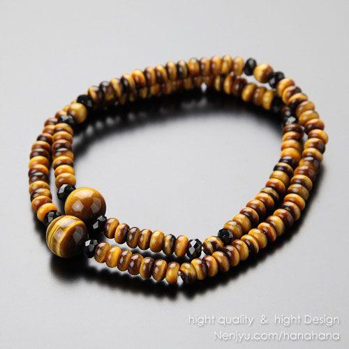 パワーストーン ブレスレット 天然石 タイガーアイ ブラックスピネル 108玉 数珠ブレス 腕輪念珠...