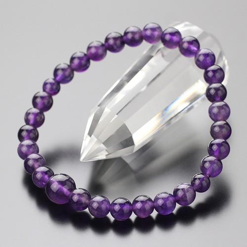 数珠ブレスレット 約6ミリ 紫水晶