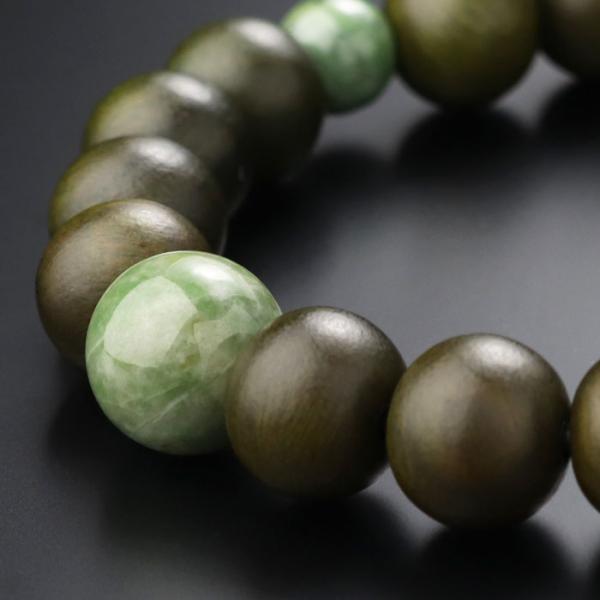 ≪特別価格≫数珠ブレスレット 約10ミリ 緑檀（生命樹） 独山玉