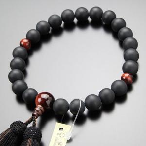 仏壇屋 滝田商店 数珠 男性用 黒オニキス (艶消) 22玉 念珠袋付き