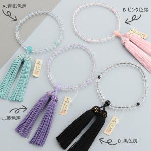 ≪特別価格≫数珠 女性用 約6×7ミリ ガラス...の詳細画像1
