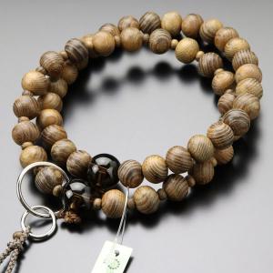 浄土宗 数珠 男性用 三万浄土 槐（えんじゅ） 茶水晶