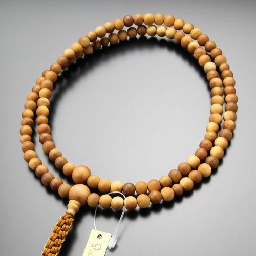 臨済宗 数珠 男性用 尺二 白檀（インドネシア産） 紐房 数珠袋付き