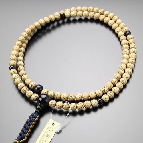 臨済宗 数珠 男性用 尺二 星月菩提樹 青虎目石 正絹紐房 数珠袋付き