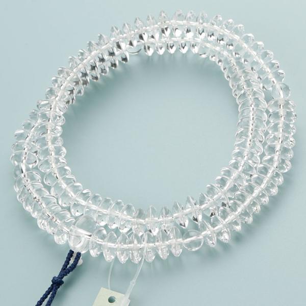 天台宗 数珠 男性用 9寸 108玉 本水晶 正絹製・梵天房 数珠袋付き