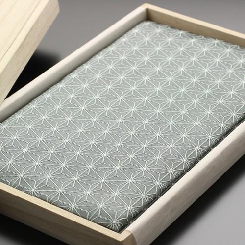 金封ふくさ ≪西陣織 正絹≫ 麻の葉 (グリーングレー) 慶弔両用 桐箱付 おしゃれ