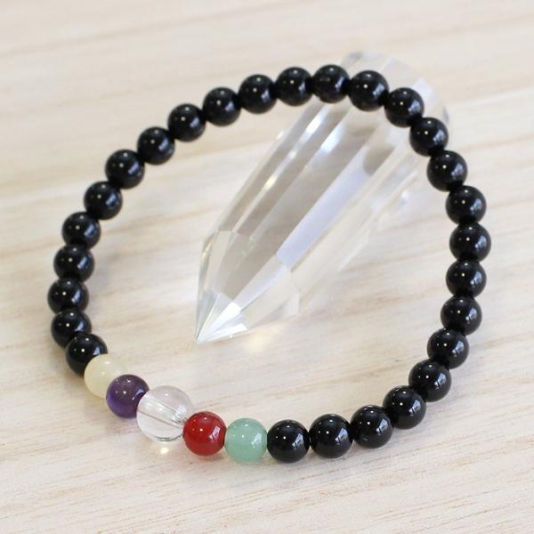 五智念珠 約8ミリ 水晶 約6ミリ 黒オニキス 瑪瑙 紫水晶  ブレスレット