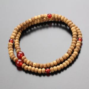 108玉ブレス みかん玉 屋久杉 瑪瑙 数珠ブレスレット 木...