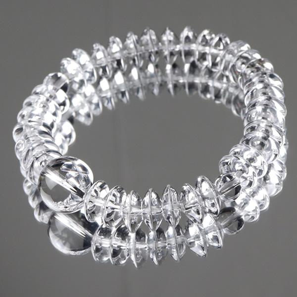 ≪特別価格≫数珠ブレスレット 平玉 本水晶（約5×12ミリ）