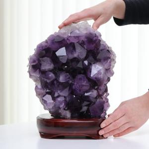 特大 アメジスト クラスター 約10.33キログラム 木製台座付き