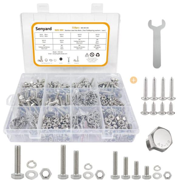 Senyard 六角ボルト 錆びない ステンレス ボルト ナット セット, M6 M5 M4 六角ネ...