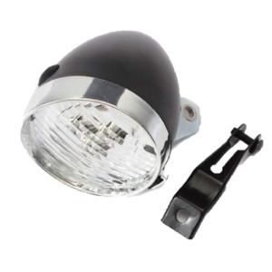 東川口商事 自転車 ヘッド ライト 砲弾型 3 LED レトロ クラシック デザイン 電池式 金具 付 (ブラック)