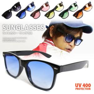 グラデーション カラーレンズ サングラス メンズ ライトカラーレンズ カラーサングラス おしゃれ お洒落 薄い色 ウェリントン UVカット ブラック