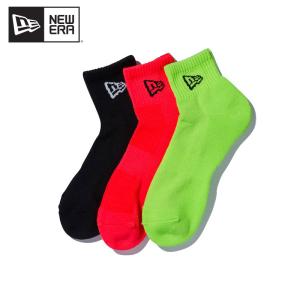 ニュー エラ NEW ERA ソックス アンクル 3ペア フラッシュパック Black NeonOrange NeonGreen 靴下 ソックス