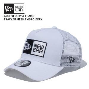 ニュー エラ NEW ERA 9FORTY A-Frame トラッカー Mesh Embroidery ボックスロゴ ホワイト ゴルフ キャップ 帽子｜neo
