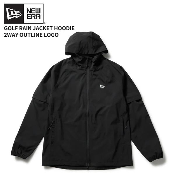 ニューエラ ゴルフ NEW ERA レインジャケット フーディー 2way ブラック 黒 14859...