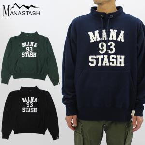 マナスタッシュ MANASTASH メンズ COLLEGE LOGO STAND COLLAR SWEATスウェット 長袖 クルーネック  男性｜neo