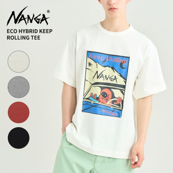 ナンガ ユニセックス 半袖Tシャツ NANGA エコハイブリッド キープローリング Tシャツ カット...