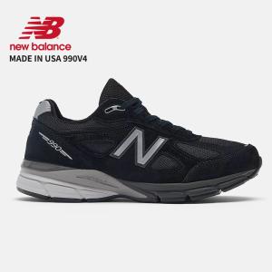 ニューバランス メンズ スニーカー New Balance Made in USA 990V4 Black メッシュ スエード ランニングシューズ NB-U990BL4