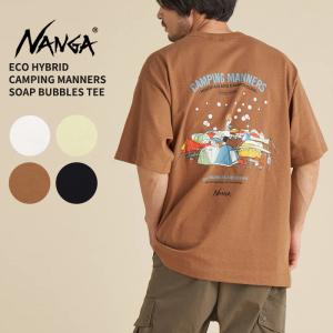 ナンガ NANGA ECO HYBRID CAMPING MANNERS SOAP BUBBLES TEE エコハイブリッド キャンピングマナーズ ソープバブルズティー 半袖Tシャツ トップス カットソー｜neo