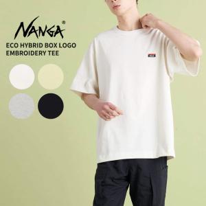 ナンガ NANGA ECO ECO HYBRID BOX LOGO EMBROIDERY TEE  エコハイブリッド ボックスロゴ エンブロイダリー ティー 半袖Tシャツ トップス カットソー