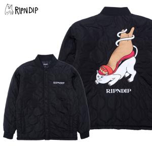 リップンディップ RIPNDIP  Nermboutins Quilted Bomber Jacket《Black》