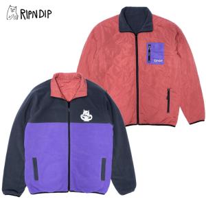 リップンディップ RIPNDIP  Shmoody Polar Fleece Quilted Reversible Jacket Clay/Purple リバーシブル キルティング ジャケット/アウター/男性用[AA]