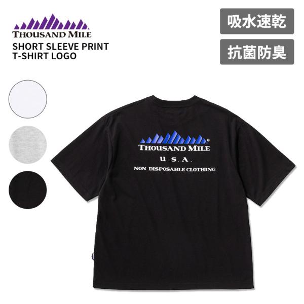 サウザンドマイル ユニセックス 半袖Tシャツ ロゴプリント カジュアル TM261TC00460 ネ...