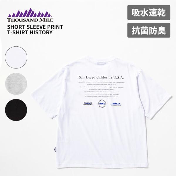 サウザンドマイル ユニセックス 半袖Tシャツ ヒストリープリント カジュアル TM261TC0048...