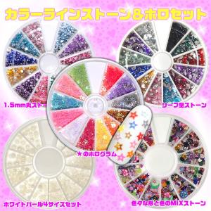 福袋 ラインストーンホログラム5種類セット 星花リーフ丸 など ネイルパーツ レジンパーツ