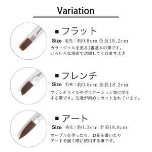 ジェルネイルブラシ3本セット 基本の3種筆 平...の詳細画像2
