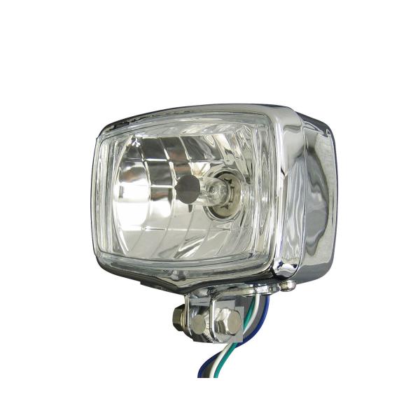 スクエアヘッドライト　Ｈ４　クローム