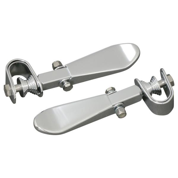 スプーンフットペグ　クランプ付き　クローム