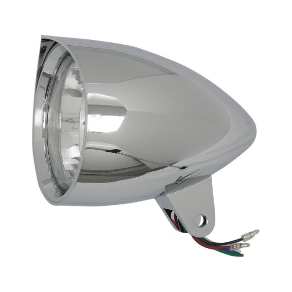 ４−１／２ｉｎ　シャープバイザー付きバレットヘッドライト　クローム