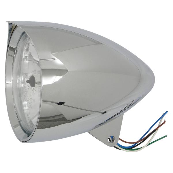 ５−３／４ｉｎ　シャープバイザー付きバレットヘッドライト　クローム
