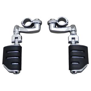 ロングホーン　オフセットハイウェイペグ　トライデント　クローム｜neofactory