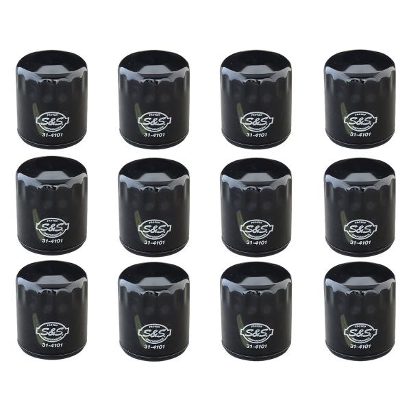 Ｓ＆Ｓ　オイルフィルター　ブラック　ＥＶＯ用　１２個パック　ＢＴ・ＸＬ用