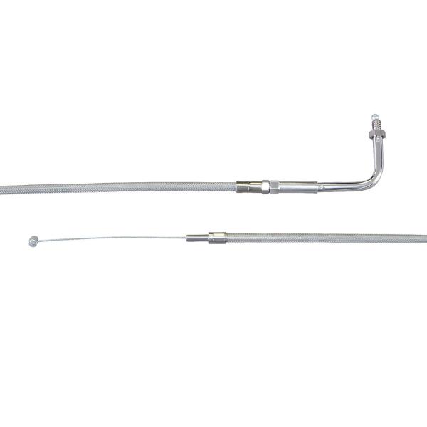 ４５ｉｎ　シングルスロットルケーブル　９０°　ステンメッシュ　ＢＴ・ＸＬ用