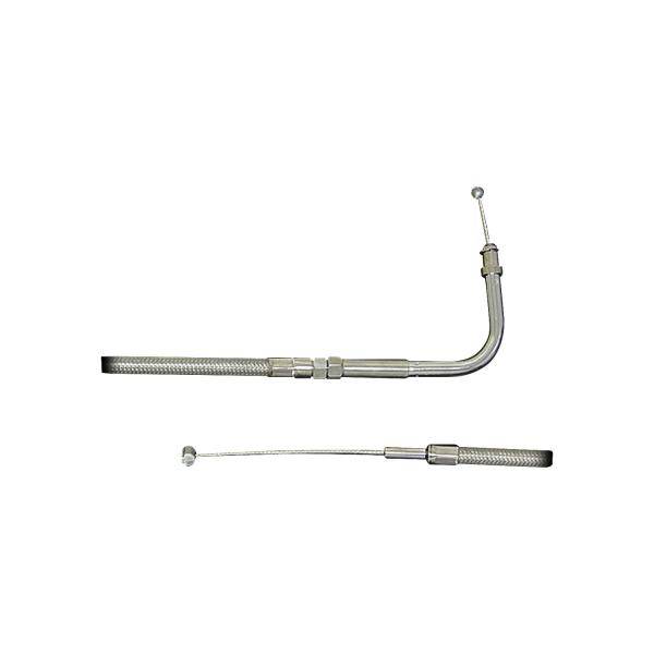 ４５ｉｎ　スロットルケーブル　９０°　ステンメッシュ　９６ｙ−　ＢＴ・ＸＬ用