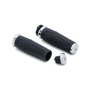 黒 ワッフルグリップ ハーレー ビンテージ グリップ 参考： ハンド 