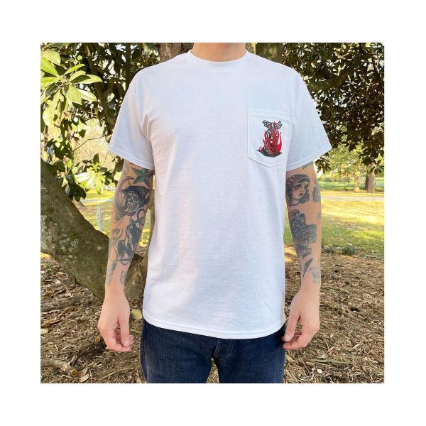 数量限定！　コラボポケットＴシャツ　ＤｉｃＥ　Ｘ　ＫＥＤＵＸ　ホワイト　Ｍ