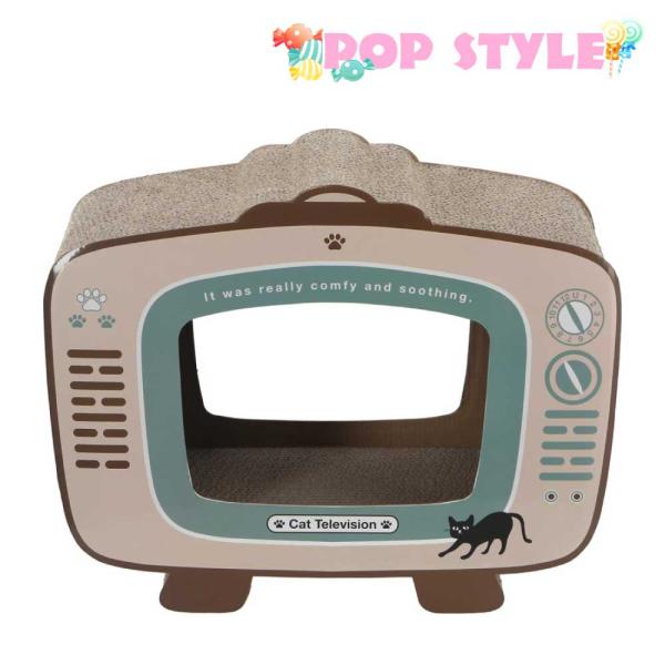 【POP STYLE テレビ型爪とぎ リバーシブルカラー2個セット】アメリカンポップスタイル 猫用 ...