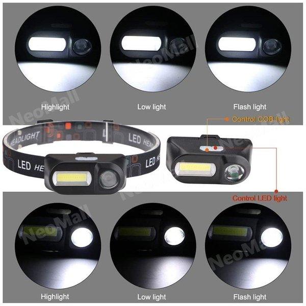 ヘッドライト　USB電式 超強力 LED ヘッドライト COB XPE 2in1 ヘッドランプ 釣り...