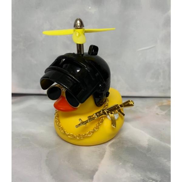 ヘルメット アヒル サングラス ネックレス  光る ちょいワル アヒル ブラック 自転車ライフル付き...