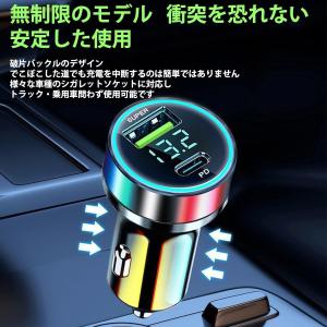 PD+USB シガーソケット 2口 車載充電器...の詳細画像1