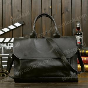 送料コミコミ☆ メンズ 本革 ビジネスバック ブラック 牛革 ブリーフ