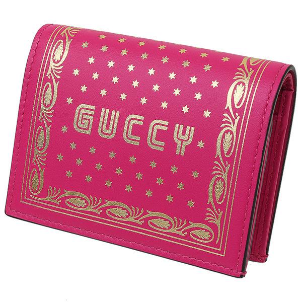 (グッチ)GUCCI GUCCY セガロゴ レザー 二つ折り財布 ピンク 箱袋 D7622