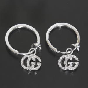 グッチ GUCCI GGランニング ダイヤ イヤリング フープ Au750 箱 E1497 