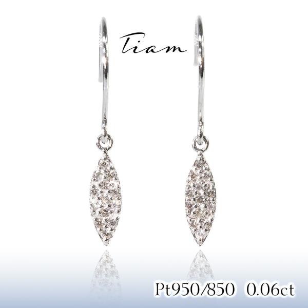 Tiam プラチナ×ダイヤ ピアス「Anhelo」 アネッロ 0.12ct pt950 イヤリング ...