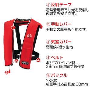 桜マーク ライフジャケット タイプA 手動膨張...の詳細画像5